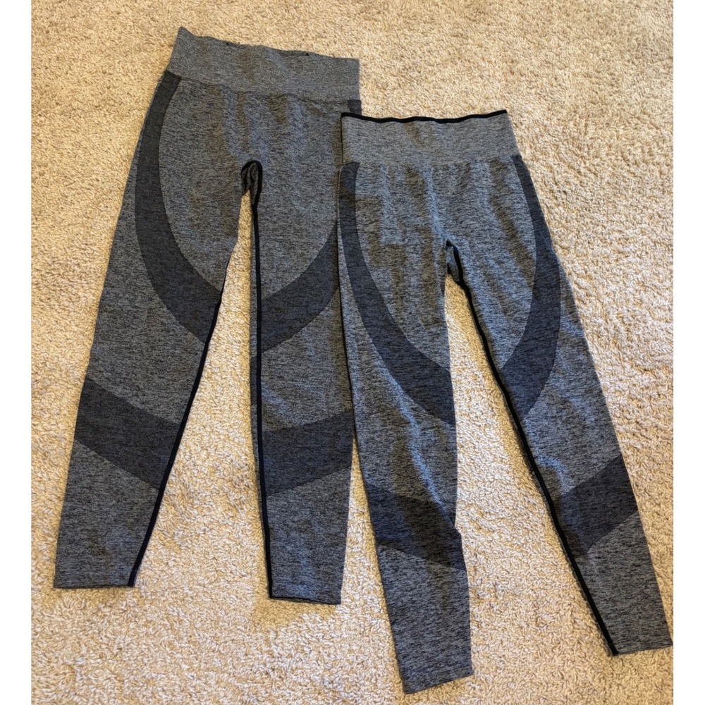 Victoria's Secret PINK Active Seamless Leggings Set Gray Marl High Waist Small